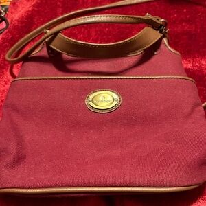 Etienne Aigner burgundy and Brown trim Women's Bag vintage crossbody